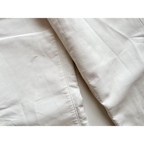 NWT AGOLDE Lyle Lace White Recycled Leather High Rise Straight Pants, Size 24 - Picture 7 of 16